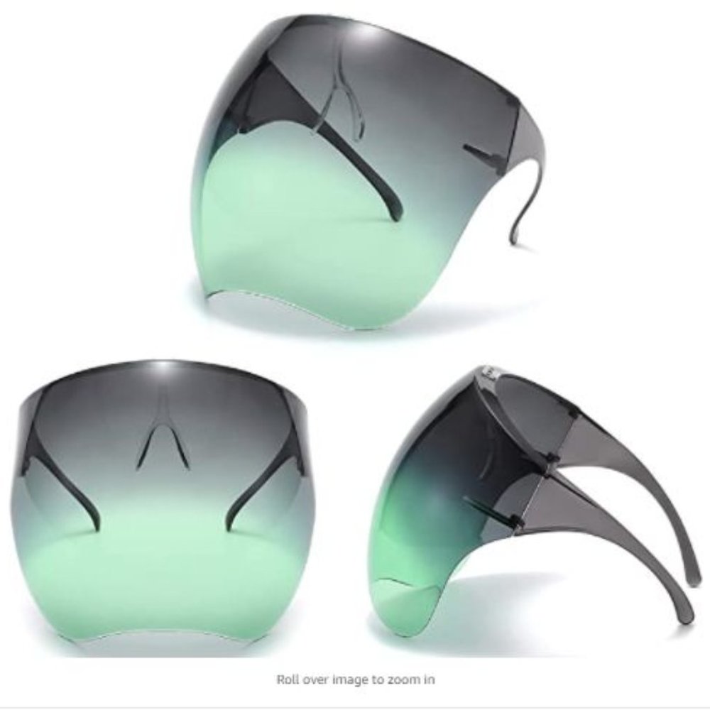 NWOT teal and black ombre Protective Face Shield Sunglasses